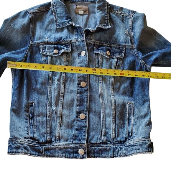 American Eagle Y2K Blue Jean Distressed Jacket XL - Picture 13 of 14